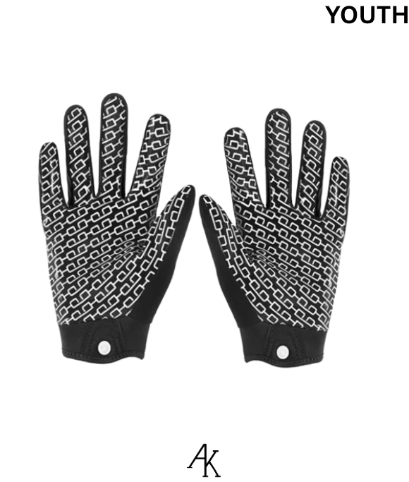 Youth Football Receiver Gloves (Black/White)