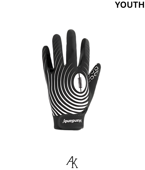 Youth Football Receiver Gloves (Black/White)