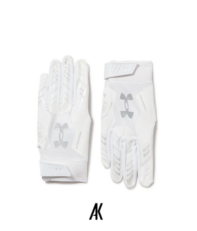 UA F9 Nitro Receiver Gloves - White