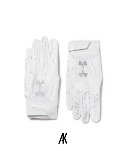 UA F9 Nitro Receiver Gloves - White