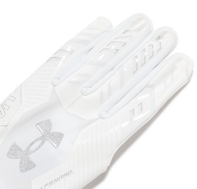 UA F9 Nitro Receiver Gloves - White