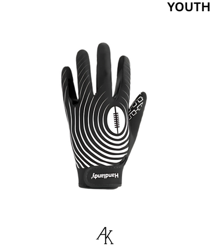 Youth Football Receiver Gloves (Black/White)